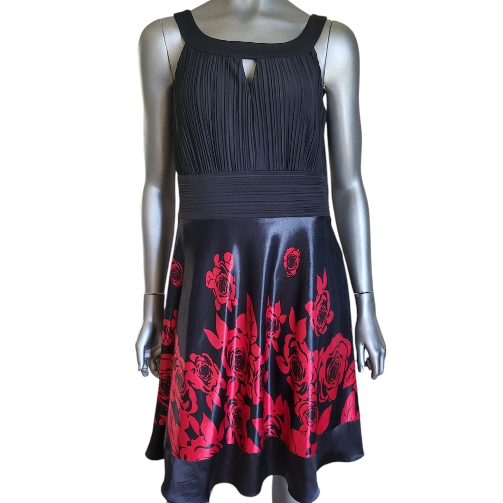 6B. Venus Red & Black Dress - Size 10